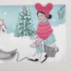 Muñeca de papel con fondo de Navidad para descargar de Evaninas.