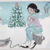 Recortable de muñeca con elementos de Navidad de Evaninas.